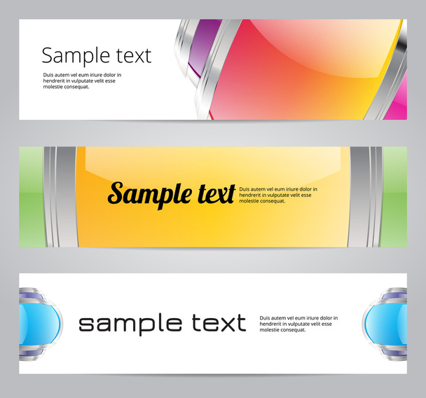 Abstract glossy colorful vector banners - Vektor, kép