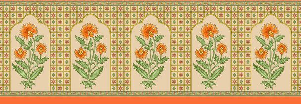 Indische Mughal bloem grens - Foto, afbeelding