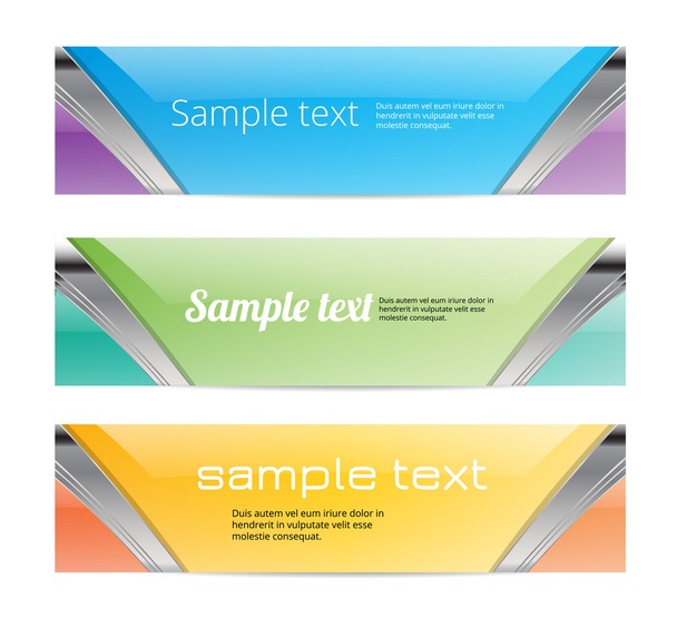 Abstract glossy colorful vector banners - Vektor, obrázek