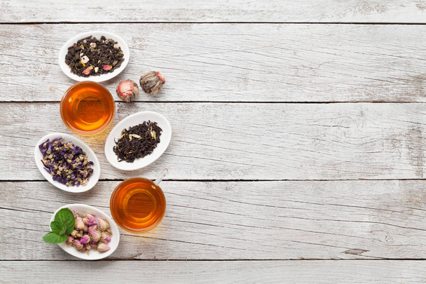 Set of herbal and fruit dry teas - Zdjęcie, obraz