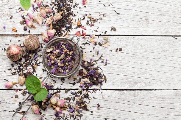 Mix of herbal and fruit dry teas - Foto, Imagem