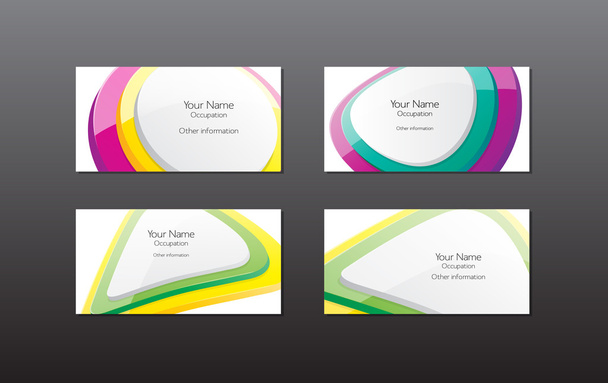 Abstract vector business cards - banners collection - glossy buttons - Vector, Image
