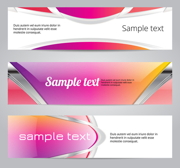 Pink glossy vector banners - Vector, Imagen