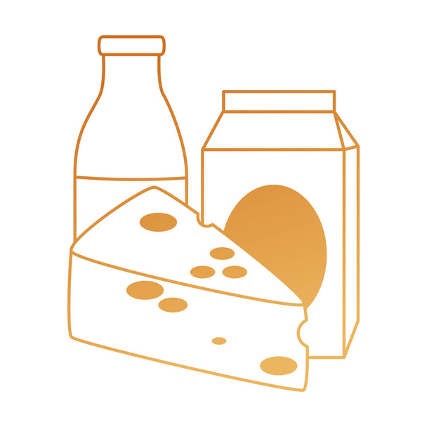 sajtdarab és tej - Vektor, kép