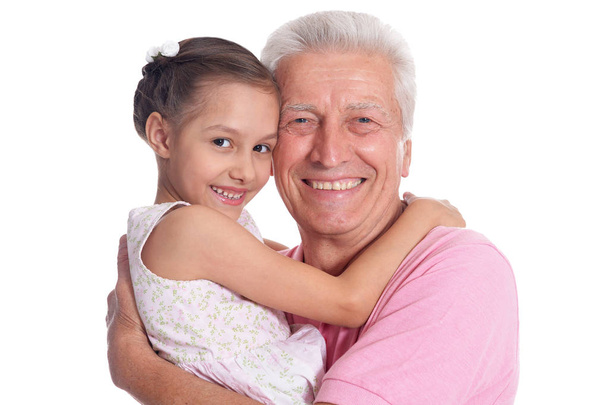 anciano hombre con linda nieta
 - Foto, Imagen