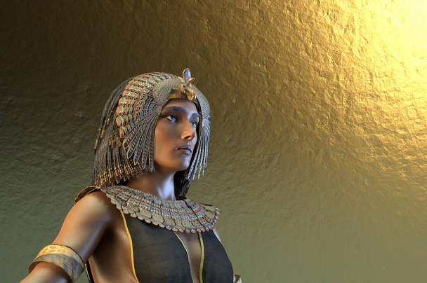 Cleopatra Egyptian Queen VII century of Egypt 3D render - Photo, image