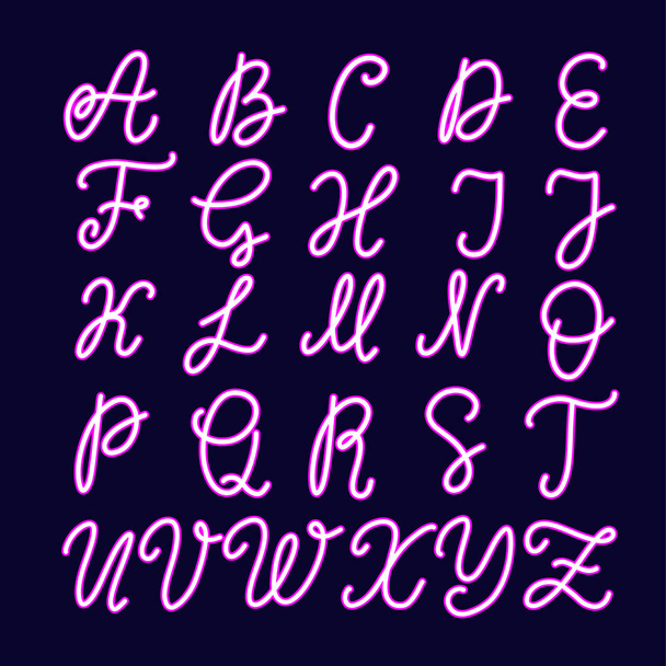 Hand drawn lettering font, alphabet - Vektori, kuva