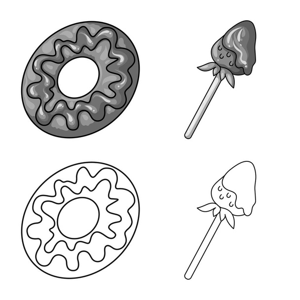 Vector illustration of confectionery and culinary symbol. Set of confectionery and product vector icon for stock. - Vektör, Görsel