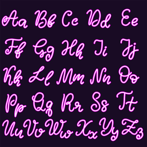 Hand drawn lettering font, alphabet - Vector, Imagen
