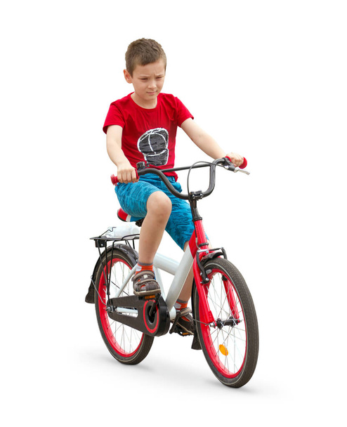 Happy boy ride the bicycle - Zdjęcie, obraz
