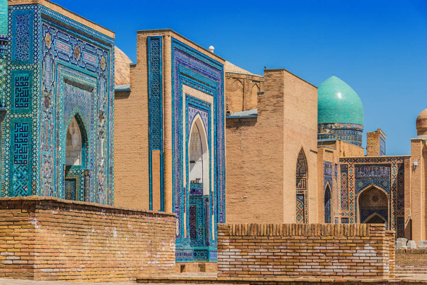 Shah-i-Zinda, een necropolis in Samarkand, Oezbekistan - Foto, afbeelding