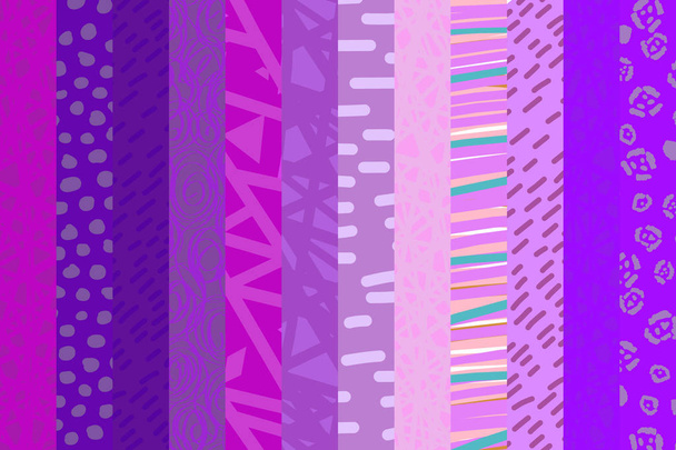 紫色の紫色のグラデーションコラージュ背景手描き背景カトンスタイル - ベクター画像