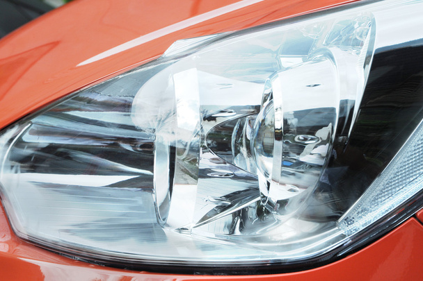 Closeup of front car head light - Photo, Image