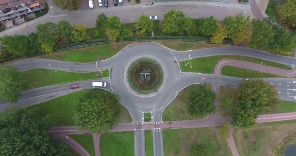 Κορυφαία εναέρια θέα του δρόμου, Ντόρντρεχτ, Ολλανδία - Πλάνα, βίντεο
