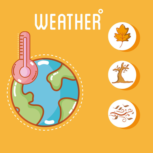 Conjunto de ícones meteorológicos - Vetor, Imagem