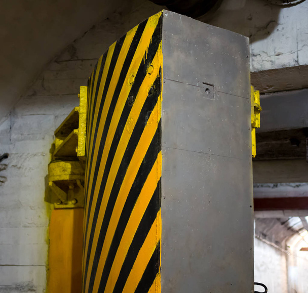 Massive door protective gate tunnel underground military facility - Photo, Image