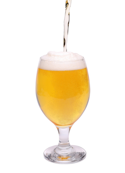 Beer glass of light beer stream - 写真・画像