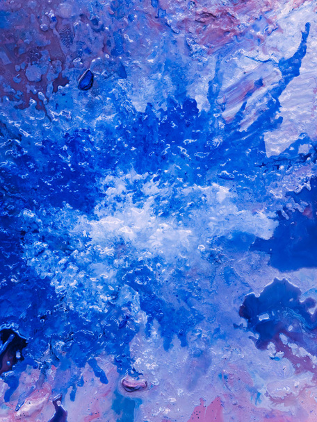 λευκό splotch μπλε υφή χρώμα φόντο τέχνη - Φωτογραφία, εικόνα