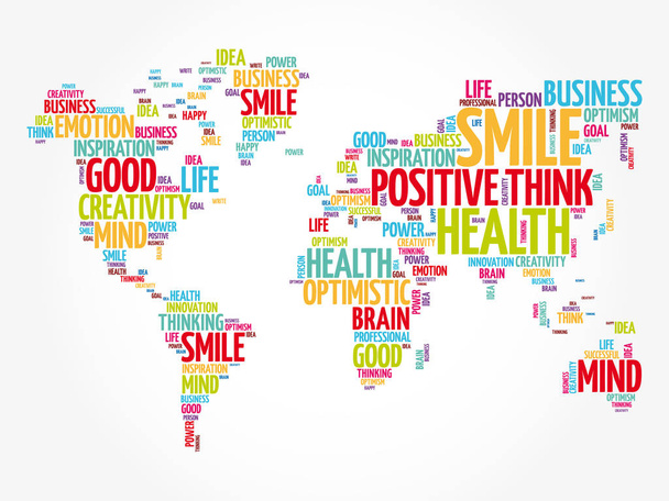 Positive thinking word cloud - Vector, Image