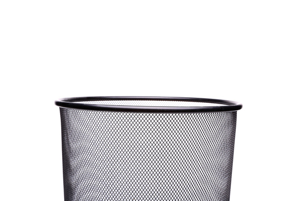 Top metal trash can isolated on white background - Фото, изображение