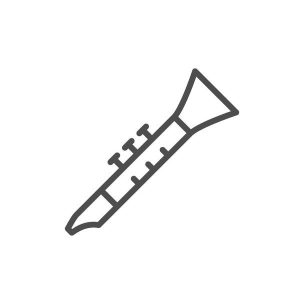 Muziekinstrument klarinet lijn overzicht icoon - Vector, afbeelding