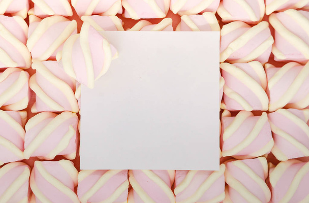 kreative farbige rosa Marshmallows Hintergrund. Flatley aus dem  - Foto, Bild