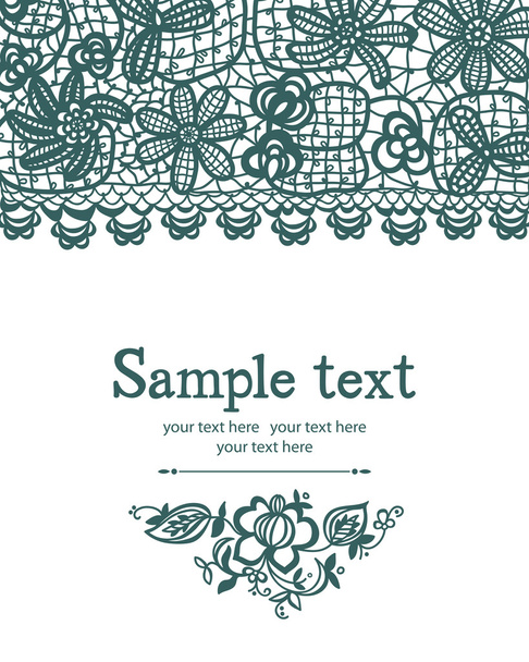Vintage lacy patterns card - Vector, Image