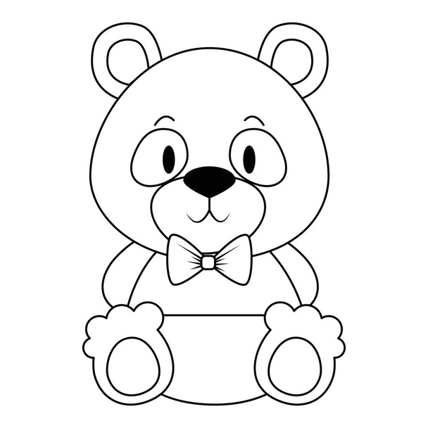 χαριτωμένο και αξιολάτρευτο Panda αρκούδα χαρακτήρα - Διάνυσμα, εικόνα