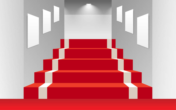 映画館の階段のレッドカーペット - ベクター画像