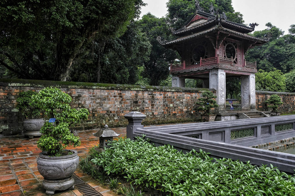 Temple of Literature in Hanoi, Vietnam. - Zdjęcie, obraz
