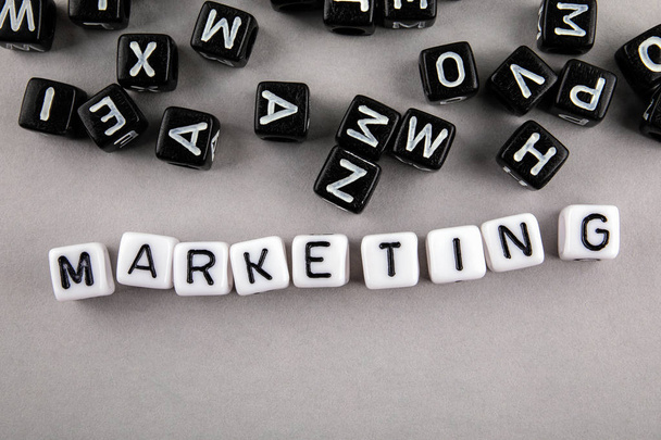 Marketing concept. Text from alphabet letters - Photo, Image