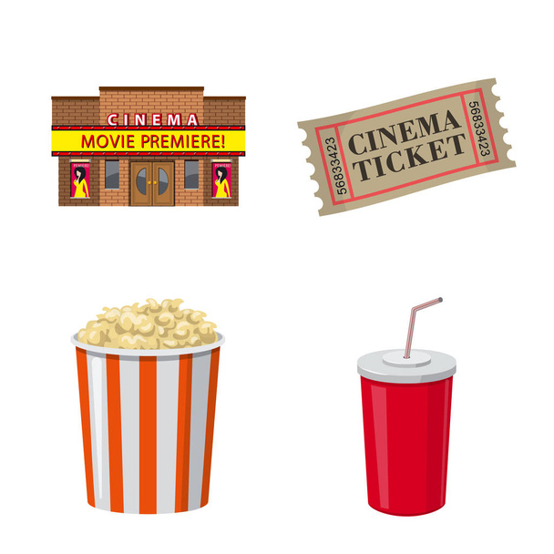 Vector design of cinema  and theater symbol. Collection of cinema  and entertainment vector icon for stock. - Vector, afbeelding