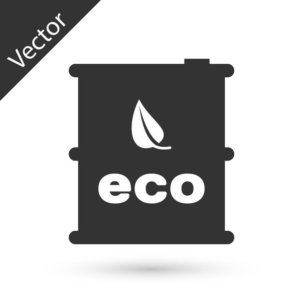 Icône de baril de biocarburant gris isolé sur fond blanc. Eco bio et bidon. Environnement vert et recyclage. Illustration vectorielle
 - Vecteur, image