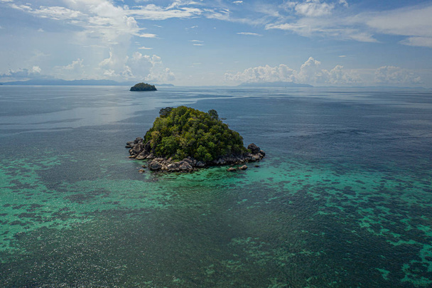 Aerial drone view of small island near Koh Lipe in Thailand - Photo, Image