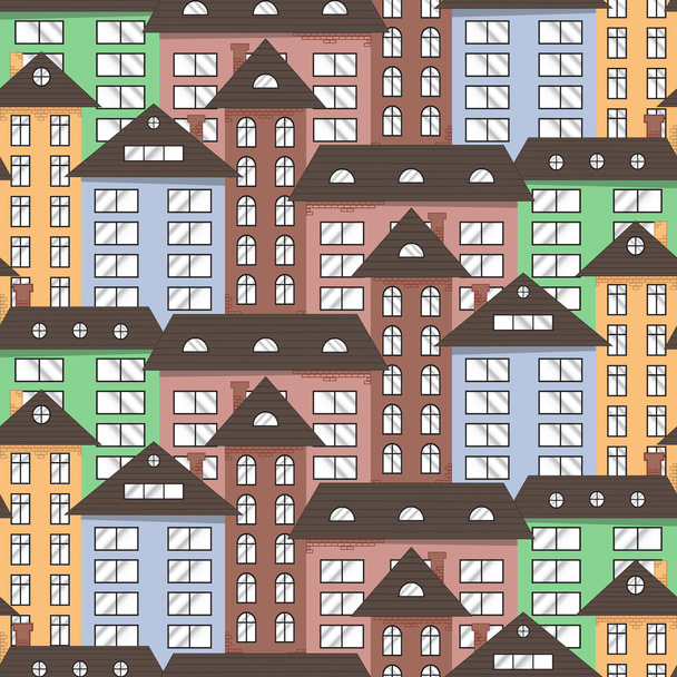 Multicolor city seamless texture. - Vecteur, image