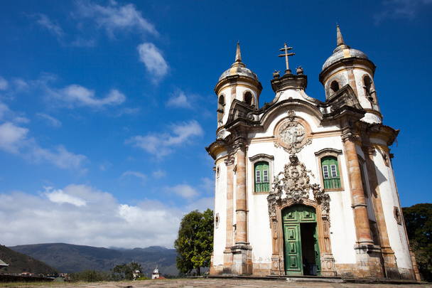 Вид на Igreja де Сан Francisco де Ассіс міста Всесвітньої спадщини ЮНЕСКО в Ору-Прету Мінас gerais Бразилії - Фото, зображення