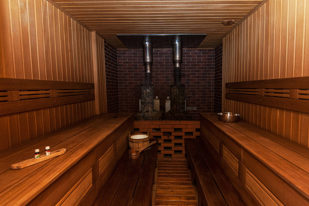 Rosyjska sauna interier - Zdjęcie, obraz