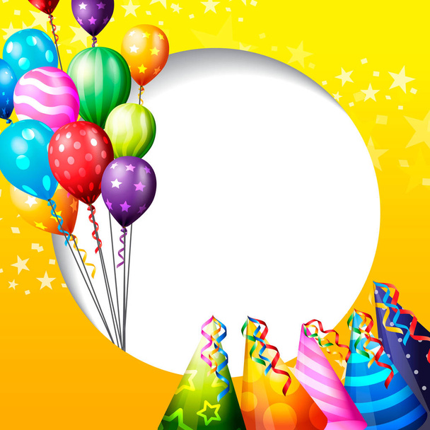 aniversário celebração fundo, aniversário balão papel de parede
 - Vetor, Imagem