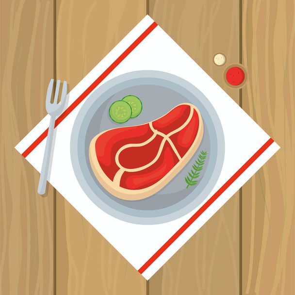 Карикатура на вкусную еду
 - Вектор,изображение