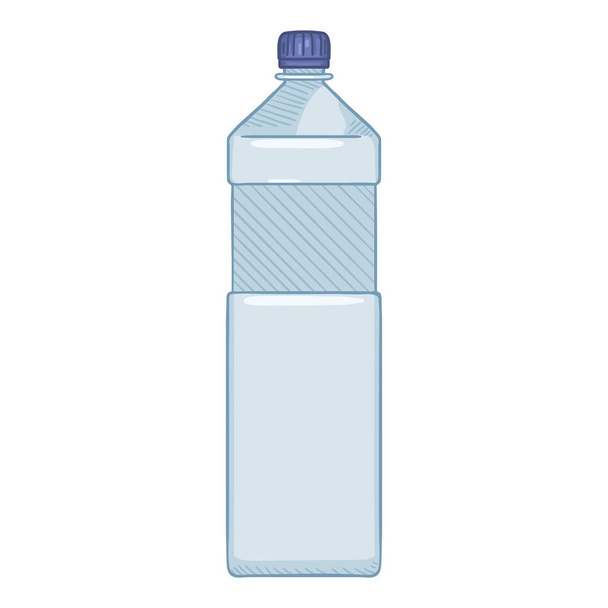 Ilustración de dibujos animados vectorial - Botella de plástico. Capacidad de 1 litro
. - Vector, Imagen