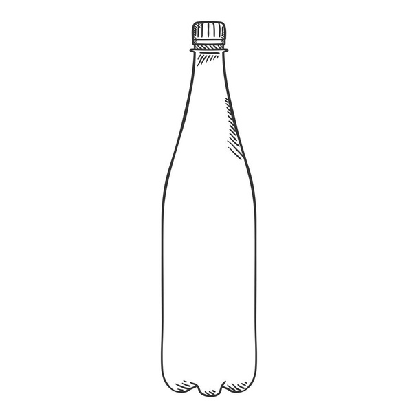 Illustration vectorielle de croquis - Grande bouteille en plastique
. - Vecteur, image