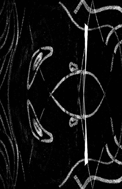 Черно-белая монохромная старинная гранжевая выветриваемая фоновая абстрактная антикварная текстура с ретро-рисунком - Фото, изображение