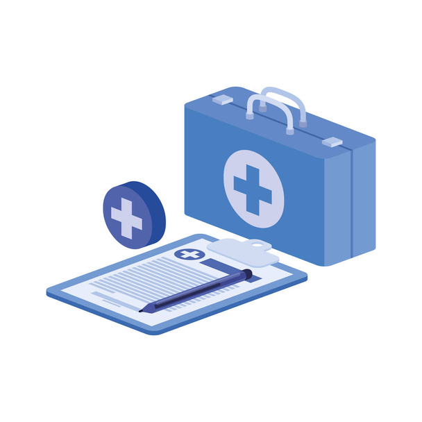 first aid kit on white background - Vector, Image
