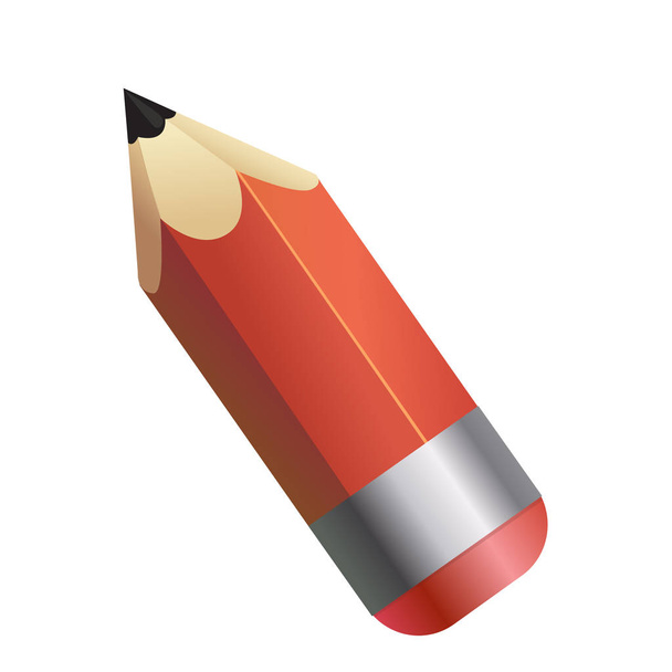 Ícone vetorial de lápis vermelho curto
 - Vetor, Imagem
