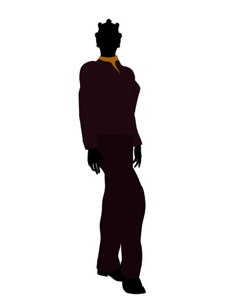 Афро-американських випадковий жінка ілюстрація Silho - Фото, зображення