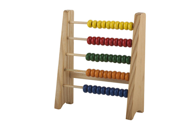 Colorful bead abacus isolated on white background - Photo, Image