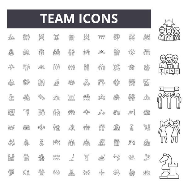 Iconos de línea de equipo, signos, conjunto de vectores, esquema concepto de ilustración
  - Vector, Imagen