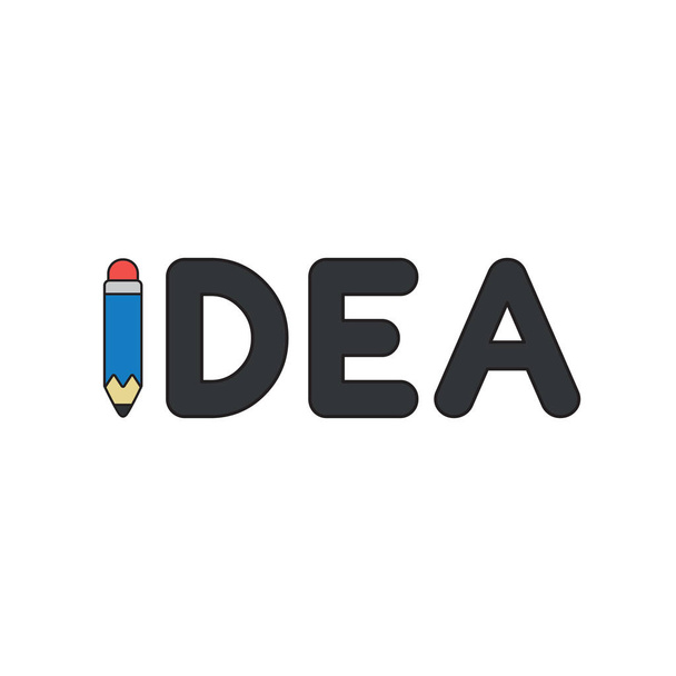 Icono vectorial concepto de palabra idea con lápiz
. - Vector, imagen