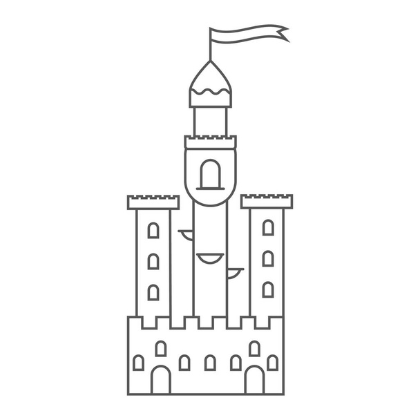 Ikona średniowieczny zamek. Wieża baśni. - Wektor, obraz