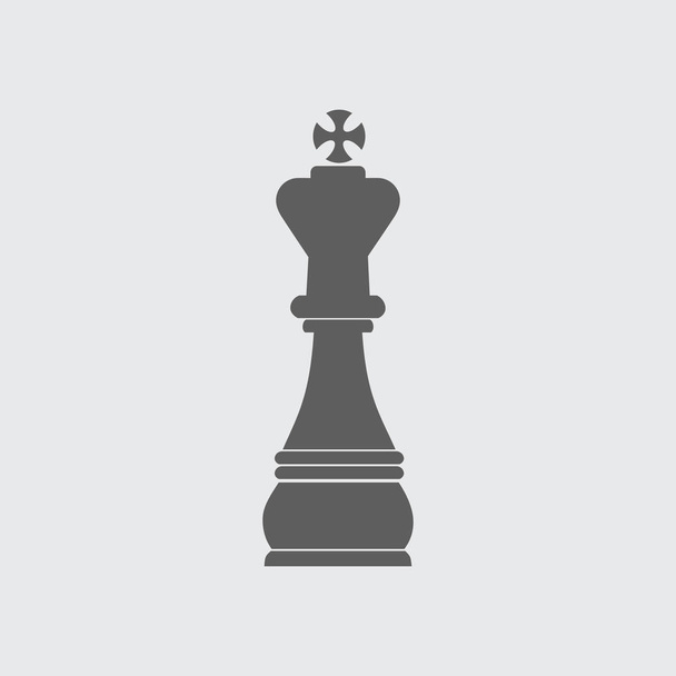 Siyah düz satranç figürü kral vektör simgesi.  - Vektör, Görsel